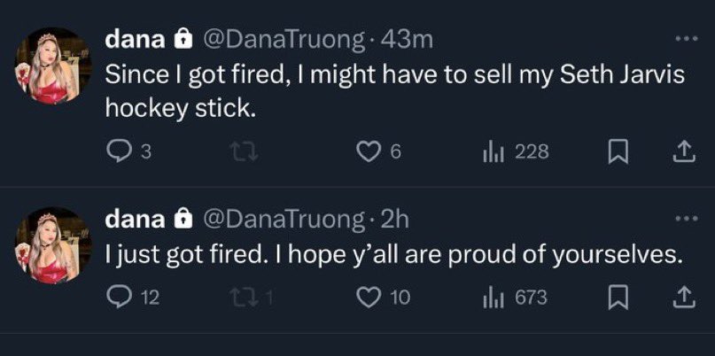 I'm sure those who contacted your employer, are ALMOST as proud as you were, clicking "post" on your celebration of Charlie Kirk's death.

You lost a job. He lost his life.

Take this moment to reflect on the person you are &amp; how you can be a better human.