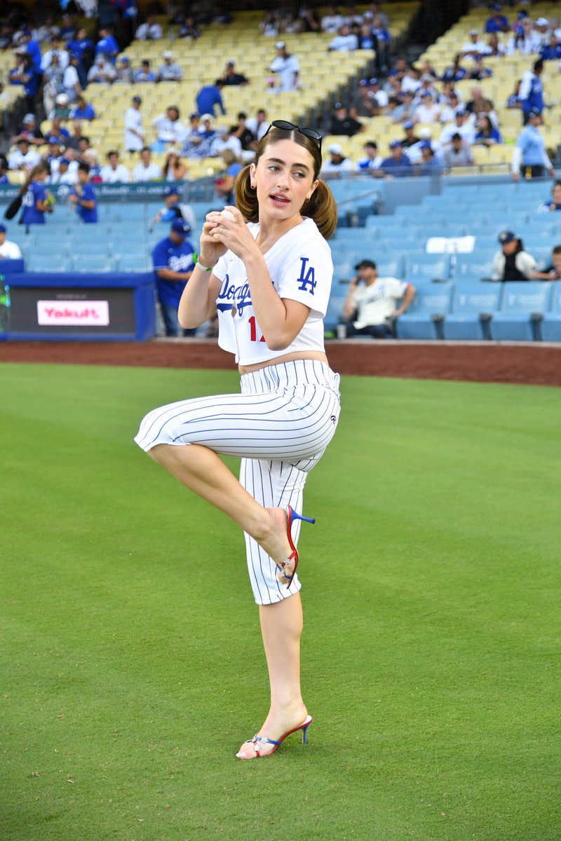 Rachel Sennott photographed at the LA Dodgers game