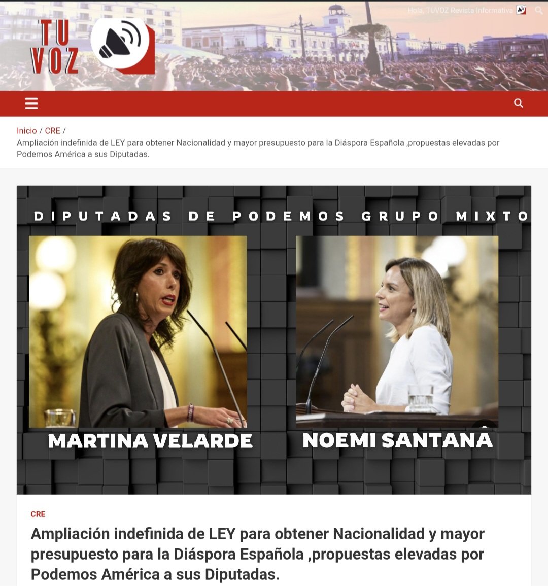 DiasporaEspa's tweet photo. Ampliación indefinida de LEY para obtener Nacionalidad y mayor presupuesto para la Diáspora Española ,propuestas elevadas por Podemos América a sus Diputadas.
La @RedPodemosLatam se ha comunicado con las Diputadas de Podemos en el Grupo Mixto, Noemi Santana y Martina Velarde para manifestarles su preocupación al verse cercana la finalizacion de la Ley de Memoria Democrática este mes de Octubre y la falta  de financiación de los Consulados de España en el exterior. 
@PodemosBA_Prov @podemosecuador
@PodemosExtCo
@PodemosBrasil
@PodemosSantoDgo
@podemosEEUU
@PODEMOS
#LeyDeMemoriaDemocratica
#ConsuladosDeEspaña
#LeyDeNietos
#LeyDeNacionalidad
#españa
#podemos
#YoConPodemos 

https://t.co/G9BL7qe7SM