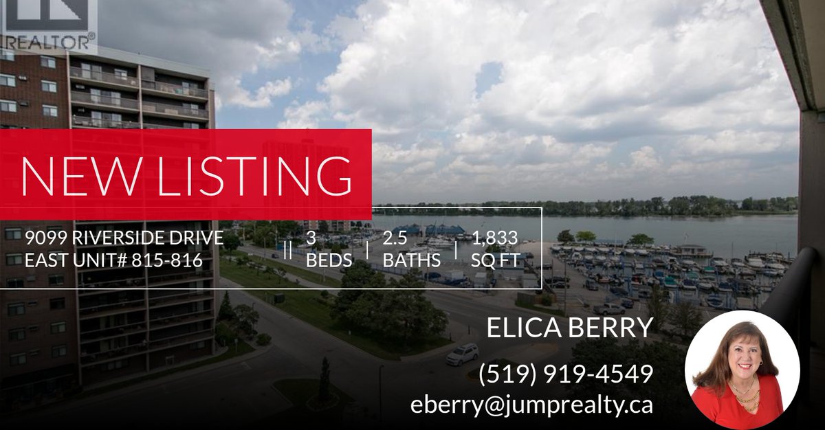 BerryElica's tweet image. 📍 New Listing 📍 Take a look at this fantastic new property that just hit the market located at 9099 Riverside Drive East Unit# 815-816 in Windsor. Reach out here or at (519) 919-4549 for more information

Elica Berry... homeforsale.at/9099_RIVERSIDE…