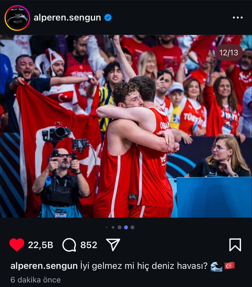 Alperen Şengün: “İyi gelmez mi hiç deniz havası? 🌊🇹🇷”