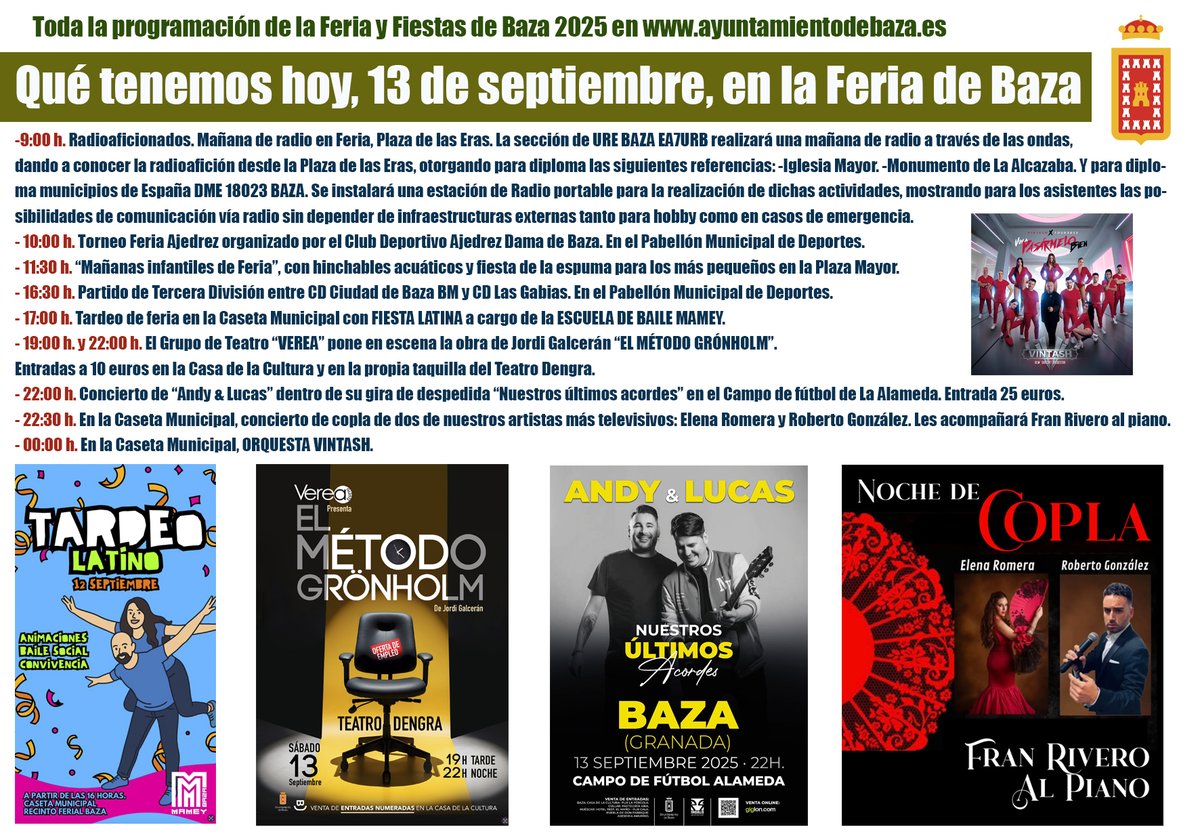 ¿Qué tenemos hoy, 13 de septiembre, en la Feria de Baza?