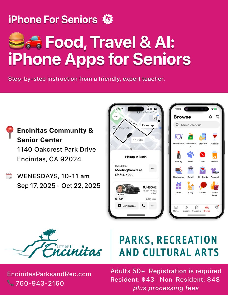 sergi_bosch's tweet photo. 🍕🚗 Hungry? Need a ride? Or curious how AI can help plan meals? Seniors, join my new class: Food, Travel &amp; AI— iPhone Apps for Seniors 👉https://t.co/sihFp5miuL https://t.co/5r0iQgAbDm
