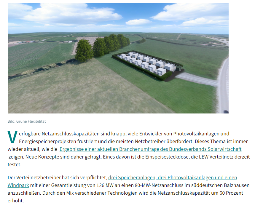 Kl_Stone's tweet photo. Die knappe #Netzanschlusskapazität ist aktuell DER #Engpass beim Rollout für #Batteriespeicher, sowie #Wind- oder #PV-Anlagen
Green Flexibility testet nun mit dem Netzbetreiber LEW einen innovativen Ansatz zur "Überbuchung" des Netzanschlusses...
1/x
https://t.co/lLpX5XTMQ9) https://t.co/4AL0cRuhTg