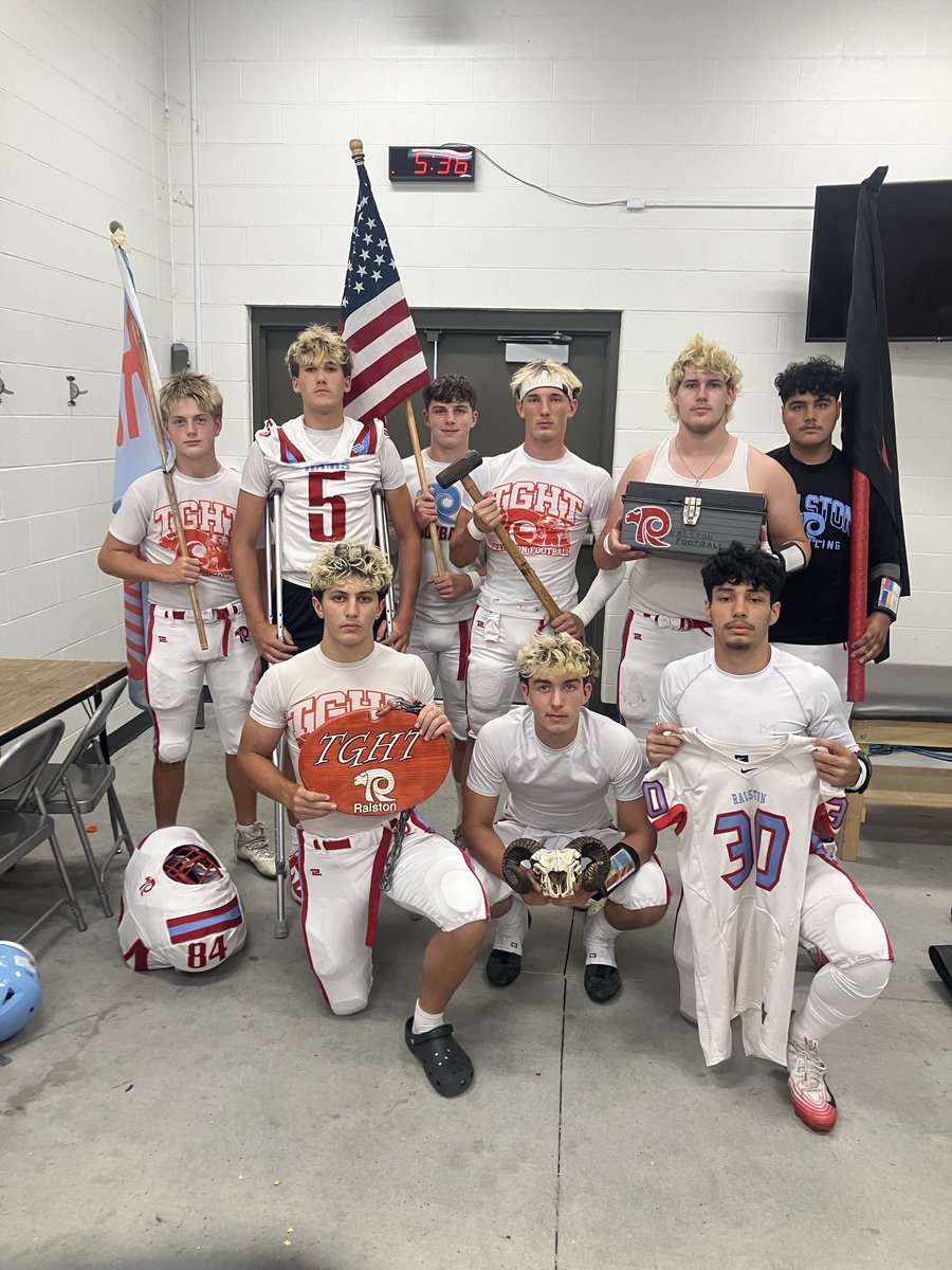 Ram Football Spotlight:
Repping The Ram Weekly Awards this week:
AJ Wiederin: Frosh Flag
H Fries: Shield
B.  Jenkins TO Chain
Bo Blecha: Ram Skull
Ba Blecha: US Flag
B. Vandy: Hammer
E. McDaniel: Toolbox
A. Mas:  Vazzano #30
J. Galindo:  Black Trench Flag
⁦<a href="/RalstonSchools/">Ralston Schools</a>⁩