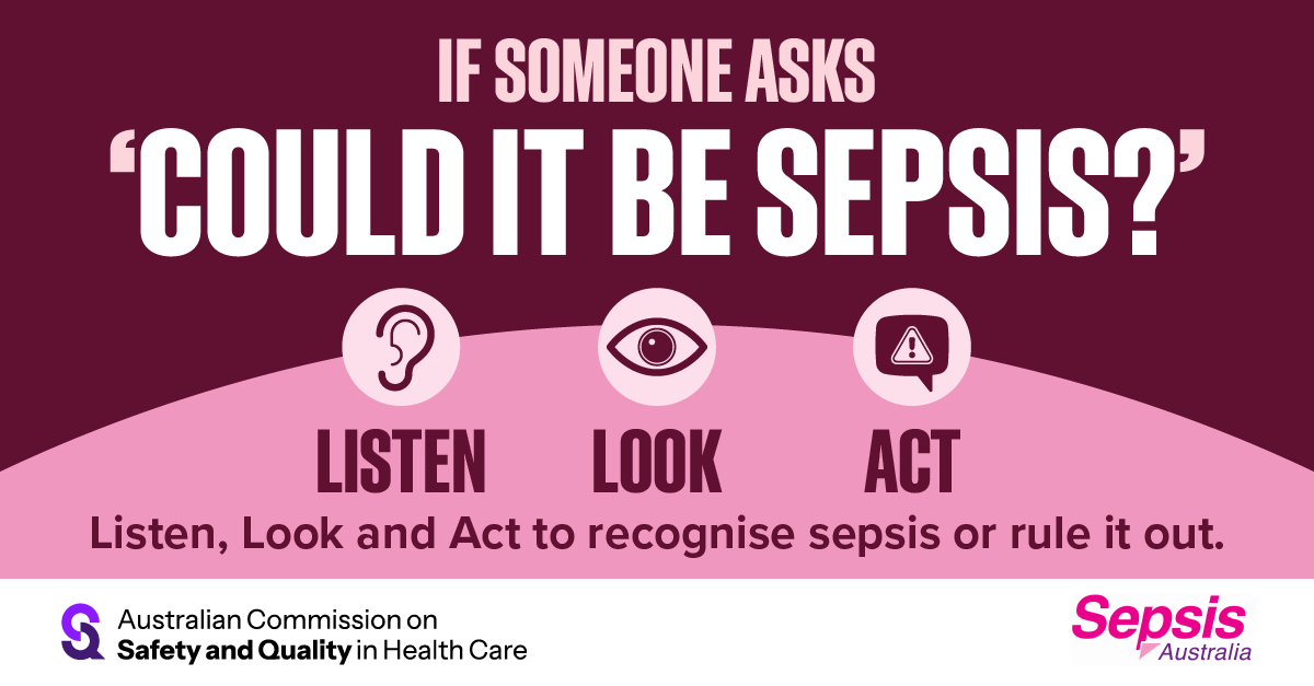 ACSQHC's tweet photo. #Sepsis is a time critical medical emergency. If you know the signs and symptoms and act fast, it can be prevented.

On of #WorldSepsisDay the Commission is partnering with Sepsis Australia to promote the Sepsis Challenge. Visit https://t.co/Sog4ZM9DgK and https://t.co/3LVBxjl09J https://t.co/CHIJrGy4uC