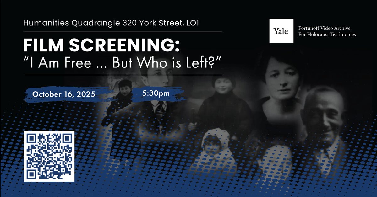 10/16: #FVAHT will screen "I Am Free...But Who is Left?" — directed and produced by 2020 Vlock Fellow Joanne Weiner Rudof, co-produced by Lawrence L. Langer — at <a href="/Yale/">Yale University</a>'s Humanities Quadrangle. 

More: bit.ly/iamfree-yale