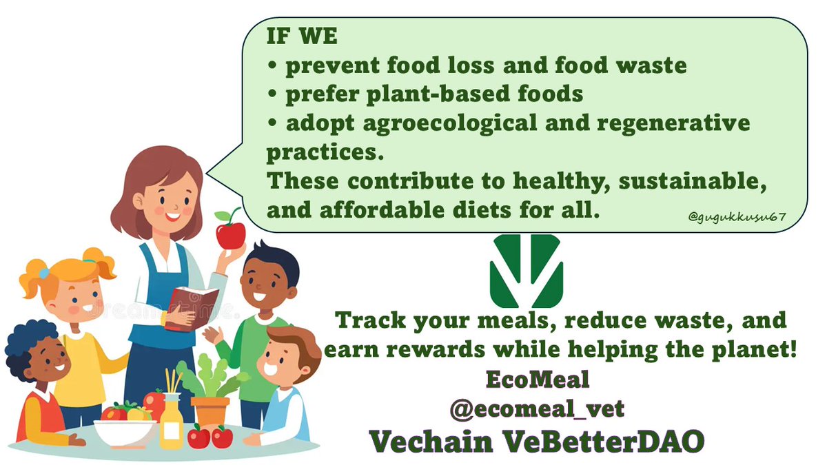 Make your diet ecological with EcoMeal to protect both your body and the planet: focus not just on what you eat, but on how it's produced, by choosing plastic-free and unpackaged products. Eat, share, and get rewarded with EcoMeal! 
<a href="/ecomeal_vet/">EcoMeal</a> #VeBetterDAO #VeWorld #VeFam