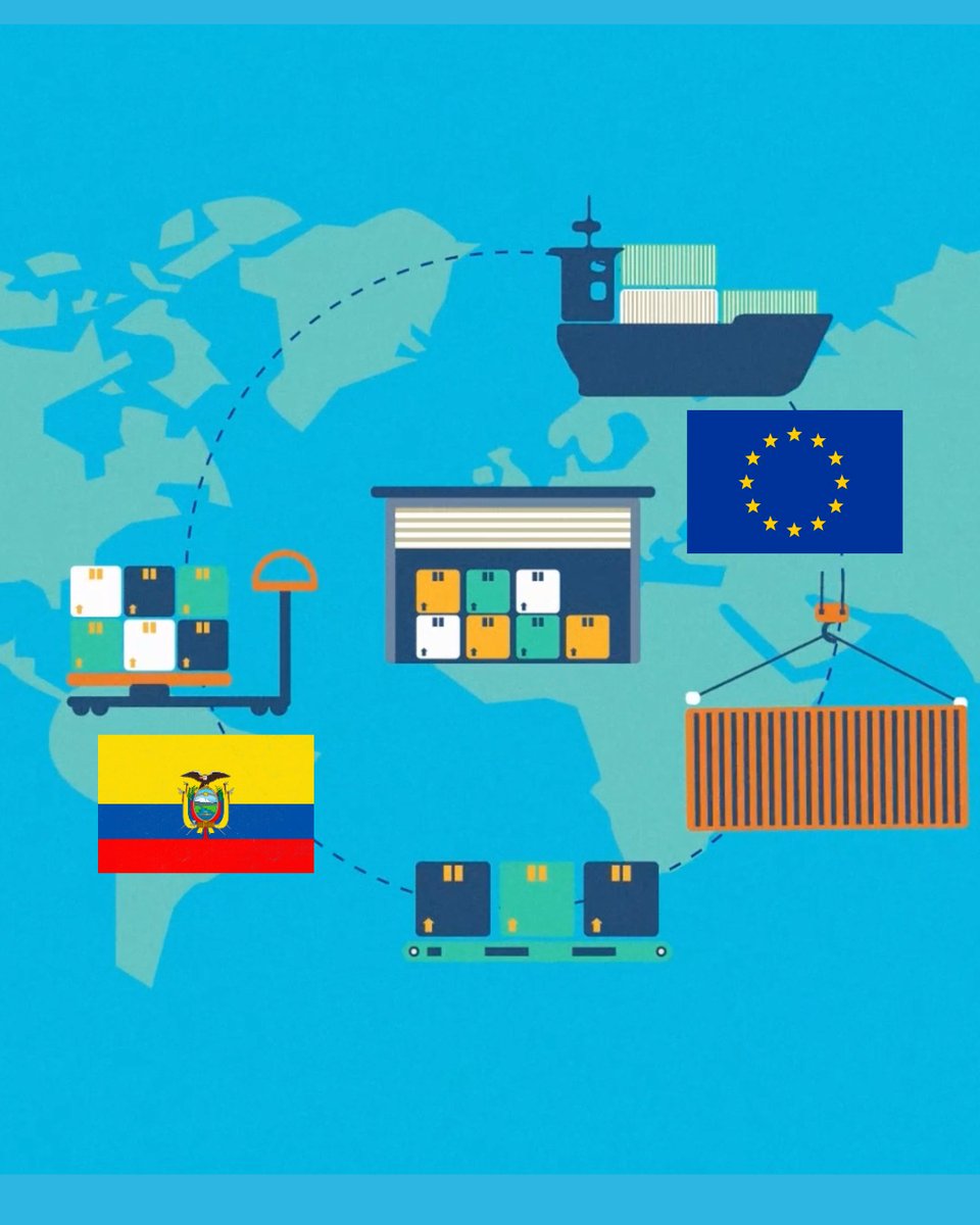 El mercado único de la #UniónEuropea 🇪🇺es hoy el principal destino de las exportaciones agroalimentarias 🍊🍌🌹 y pesqueras 🦐🐟 del #Ecuador 🇪🇨, que en 2024 alcanzaron cerca de USD 6.000 millones.

Ahora, la UE y Ecuador quieren llevar este éxito comercial 🤝al ámbito de las