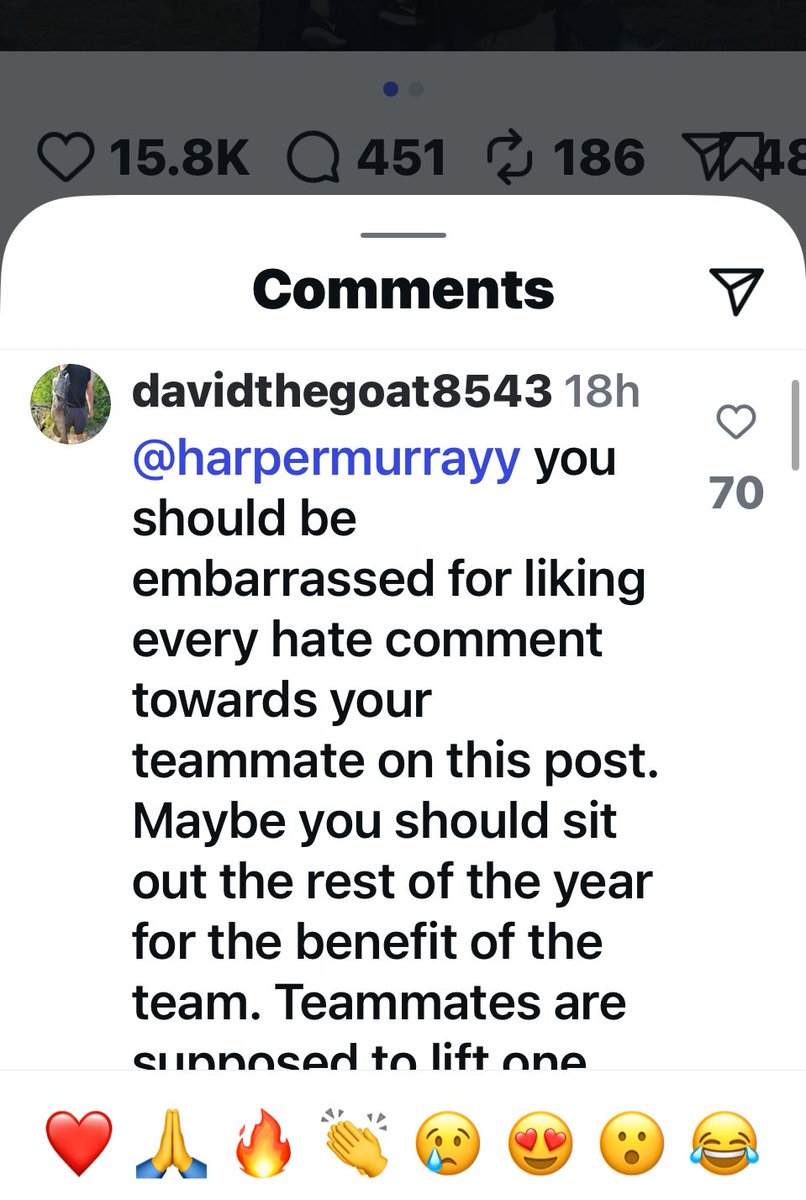 NebraskaFreedom's tweet image. Apparently Huskers Captain Rebekah Allick made an IG post honoring Charlie and Harper Murray “liked” every negative comment Rebekah received. Talk about hate filled and childish. Team chemistry down the drain too.