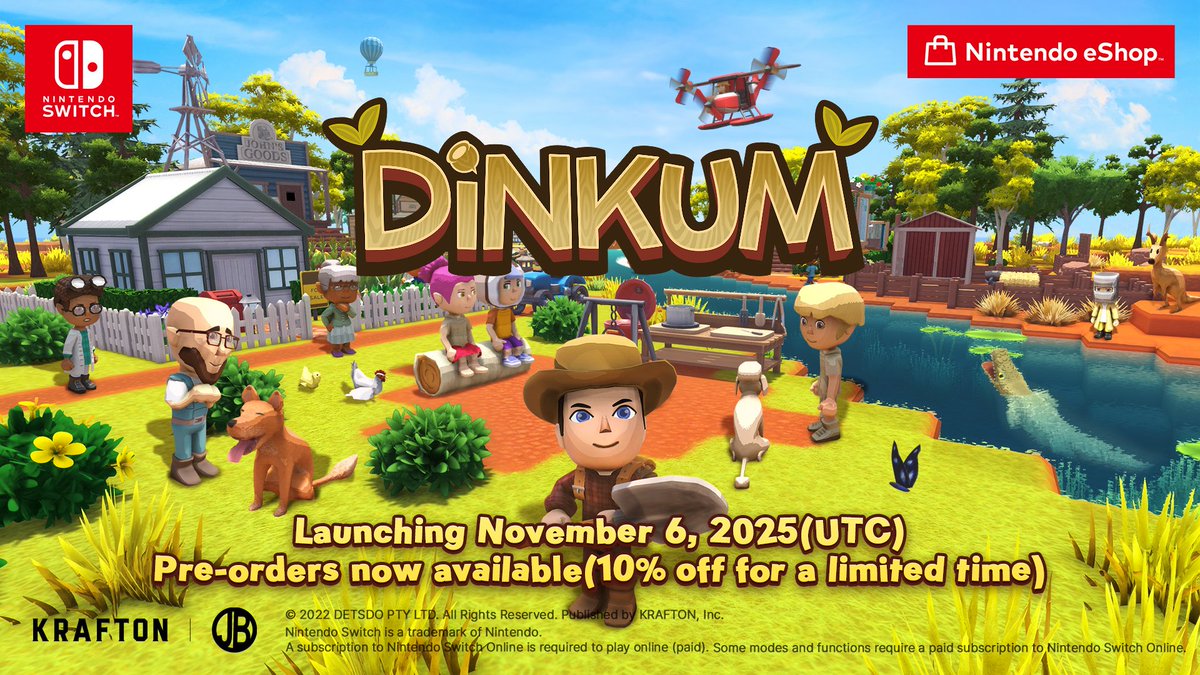 I'm so excited to tell you that Dinkum is coming to the Nintendo Switch! It's out November 6th.

If you want to give it a go today, there is a demo available right now!