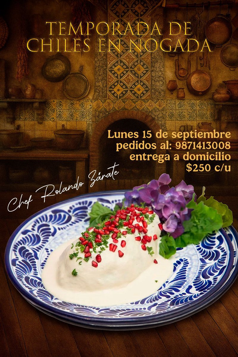 checonilo's tweet photo. Para esta noche mexicana, nuevamente los riquísimos Chiles en Nogada. Ordena al número en la imagen, date gusto y saborea el toque del Chef Rolando Zarate. Pasa una inolvidable noche mexicana !
#Oaxaca #MexicanFood #nochemexicana #Mexico https://t.co/ooKUBUNN5L