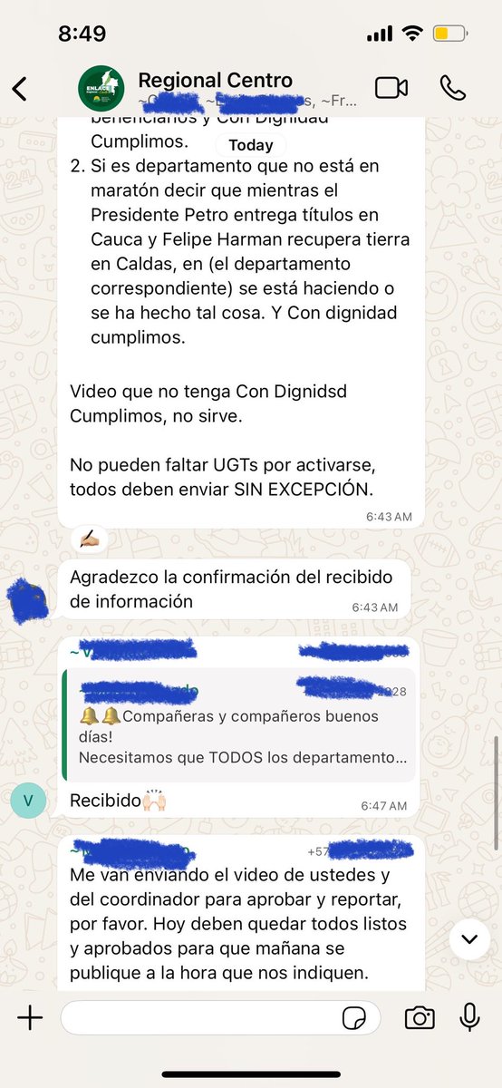 Aquí la evidencia de las presiones que ejerce sobre sus contratistas la administración de <a href="/harmanfelipe/">Harman Felipe</a> en la <a href="/AgenciaTierras/">Agencia Nacional de Tierras</a>. 

#ConDignidadCumplimos ?