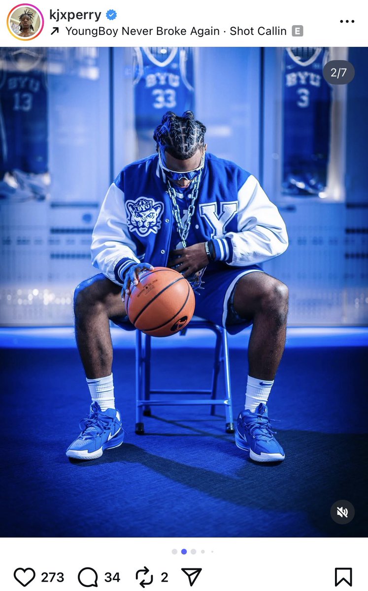 BYUMBBrecruit's tweet photo. BYU recruit K.J. Perry in uniform on his visit.
#BYUHOOPS https://t.co/y5r7NwnMaV