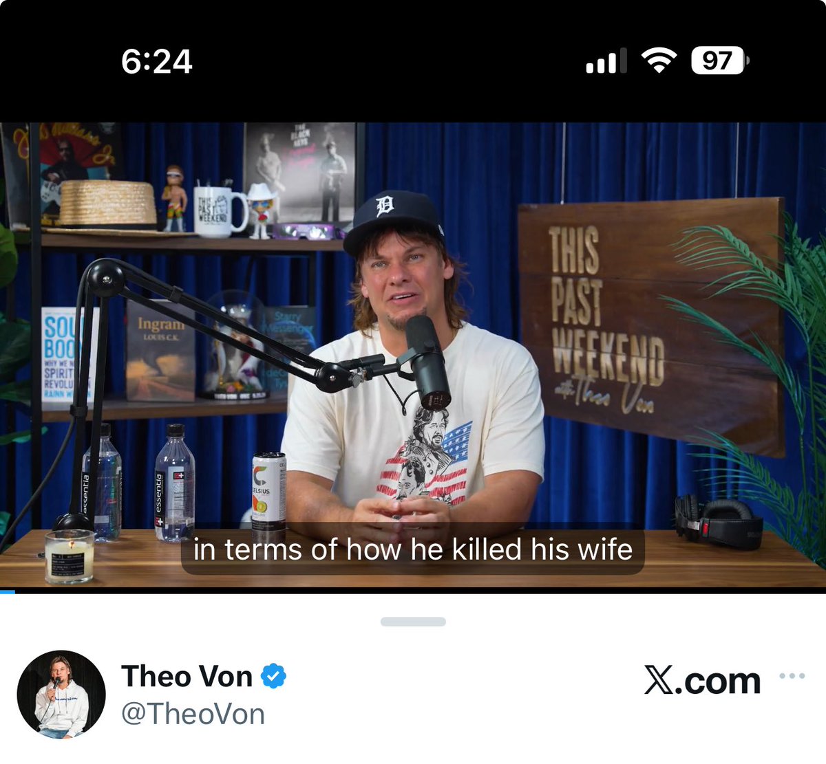 ShellBelleTX's tweet photo. @TheoVon I have closed captioning on your video and the words are not what you said only a few seconds in. I have not seen the entire video so I don’t know if that happens again.  Please ask someone to look at this.  These are not your words. https://t.co/Q5pU1Vb2bq