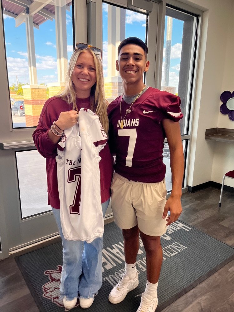 You know you've built strong connections with students when they come back to <a href="/YsletaMS/">Ysleta Middle School</a> and ask you to wear their football 🏈 jersey! Wishing Ruben and the entire 🏈 team <a href="/YsletaHS/">Ysleta HS</a> Good Luck at your Homecoming Game! <a href="/YsletaISD/">Ysleta ISD</a> <a href="/YISDAthletics1/">YISD Athletics</a> <a href="/LNieto_YMS/">Luis Nieto</a> <a href="/JosePerYMS/">Jose Perez</a>