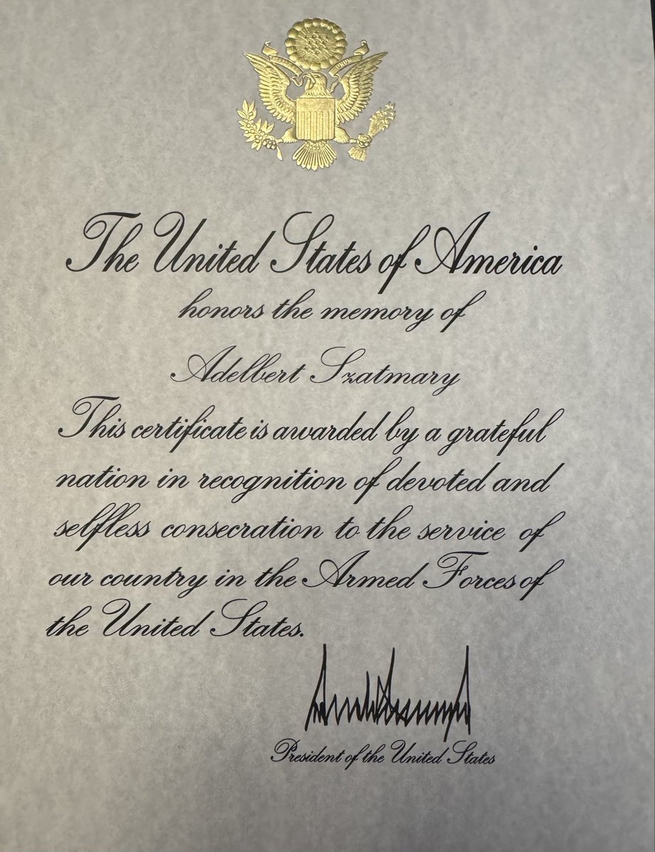 AZCorgiMom's tweet photo. Supposedly you request this. Let’s be clear, I did not &amp; Del would not have wanted me to. It’s nice, other than the signature, which I suspect is autopen. I will order a replacement when Commander Bone Spur no longer disgraces the office of POTUS. The VA included a form for that. https://t.co/Yaq65tFOi7