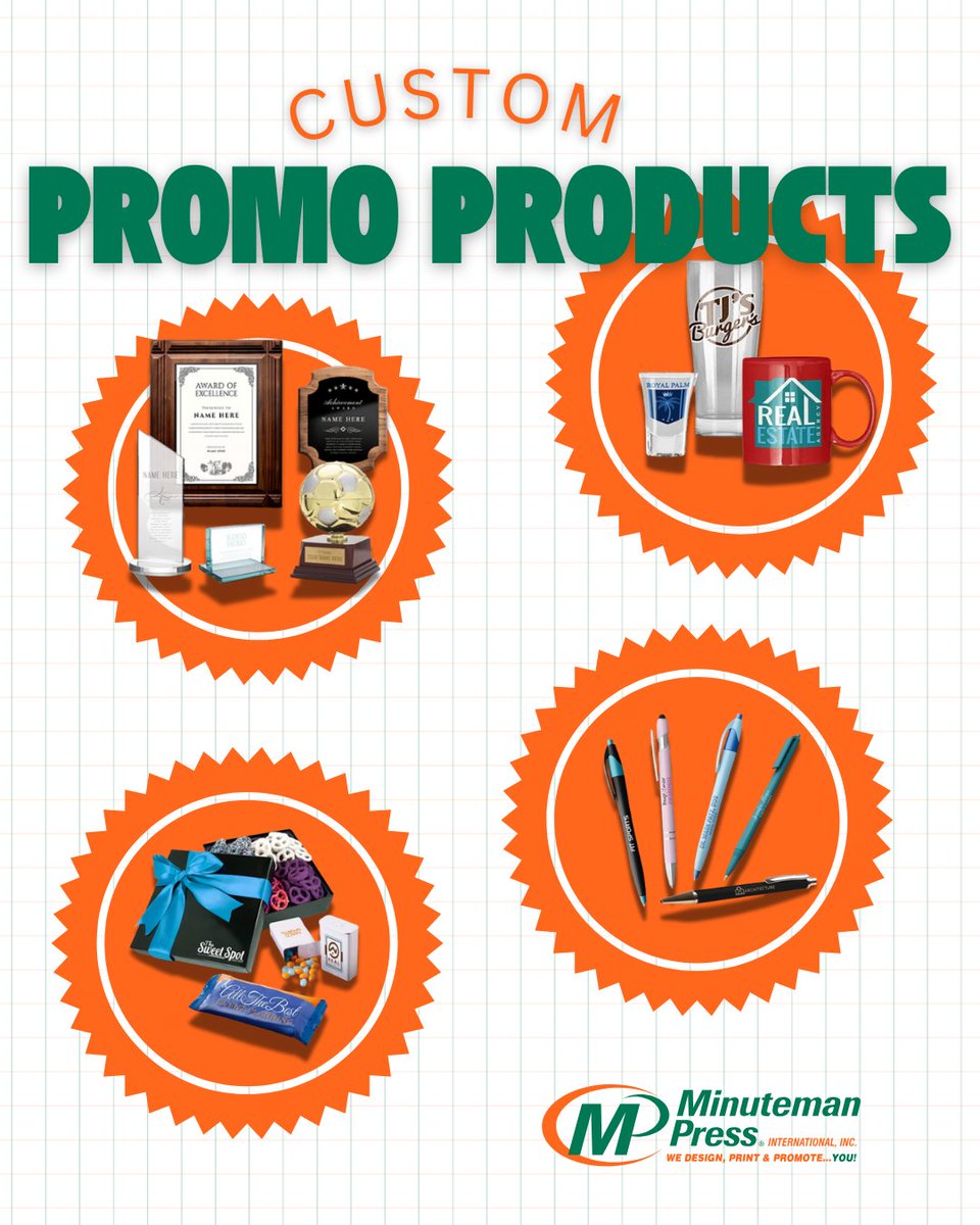 MMPressLou's tweet image. Looking for the perfect way to connect with your clients and stand out at events? From plaques &amp;amp; awards and branded drinkware to delicious edibles and practical pens, we’ve got you.

🏆🥤🍫✒️

#PromoProducts #BrandedGiveaways #CorporateGifts #PromotionalItems #MinutemanPress