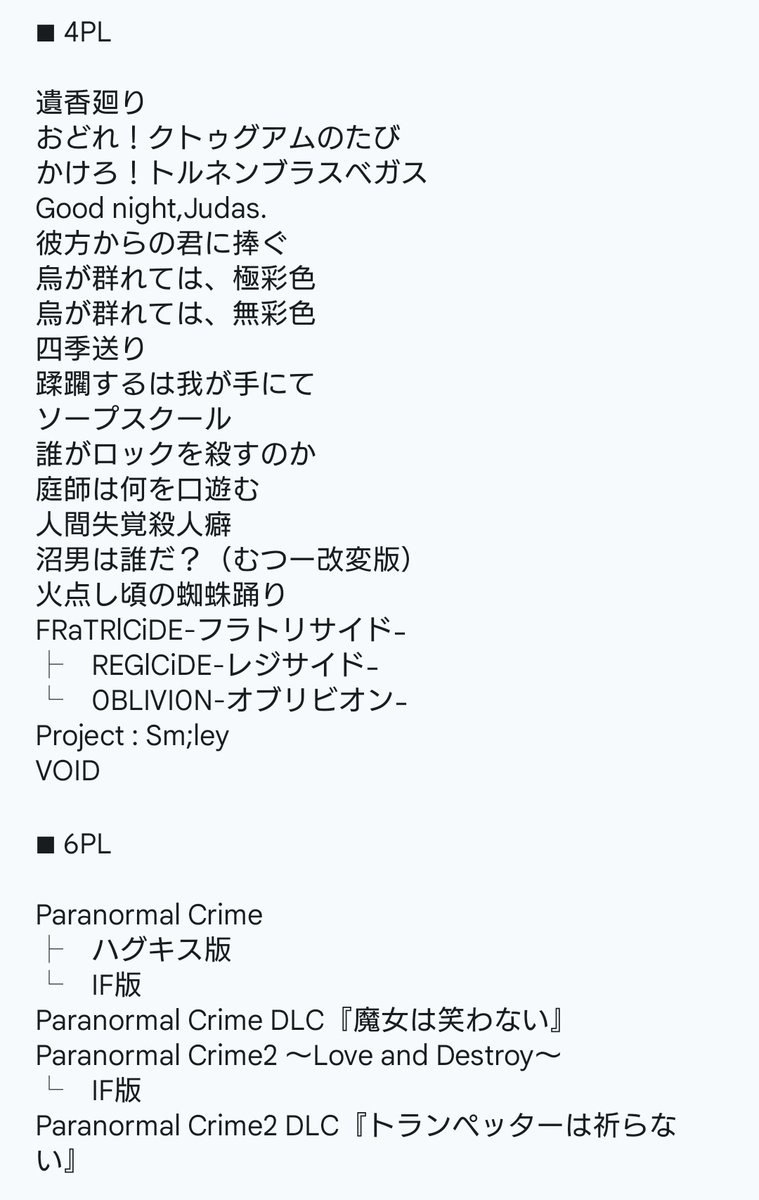 D0nDok0's tweet photo. 『昭和怪談地獄巡り』

形式：discordでのボイセ
日程：1月(21時~24時、延長の場合は25時迄)
範囲：FF＞FFのFF＞FF外
PL：#yuki_n9_shi #4646__Dolphin #yu_kibutu__

予備日多めに取ってくださると嬉しいです〜！
闇取引可です。回せるシナリオ1部スクショです

#KP募集 #クトゥルフ募集 https://t.co/AcyHeTc5qp