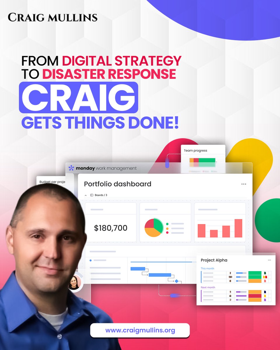 itscraigmullins's tweet image. Animal lover, marketing pro, and emergency responder—Craig Mullins lives fully and leads wisely.
.
.
#CraigMullins #mondaymastery #projectmanagementtools #WorkSmarter #WorkflowAutomation #productivitytips #DigitalWorkspace #saastutorials #TeamEfficiency #mondaydotcomguide #AdTech