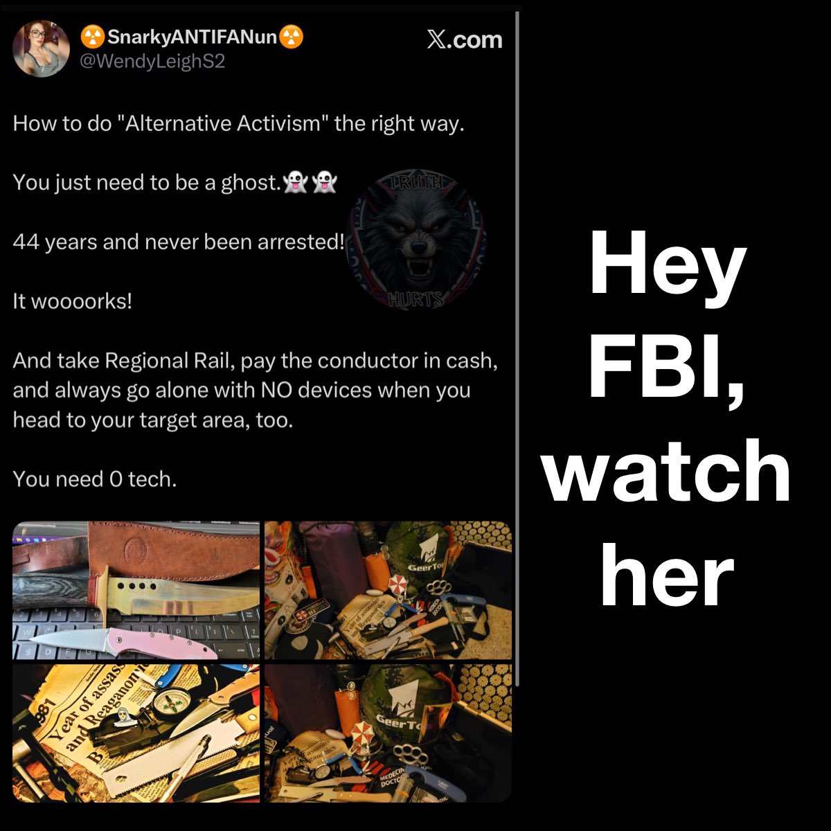 Hey, can we repost this and bring more awareness? <a href="/FBIDirectorKash/">FBI Director Kash Patel</a> needs to watch her