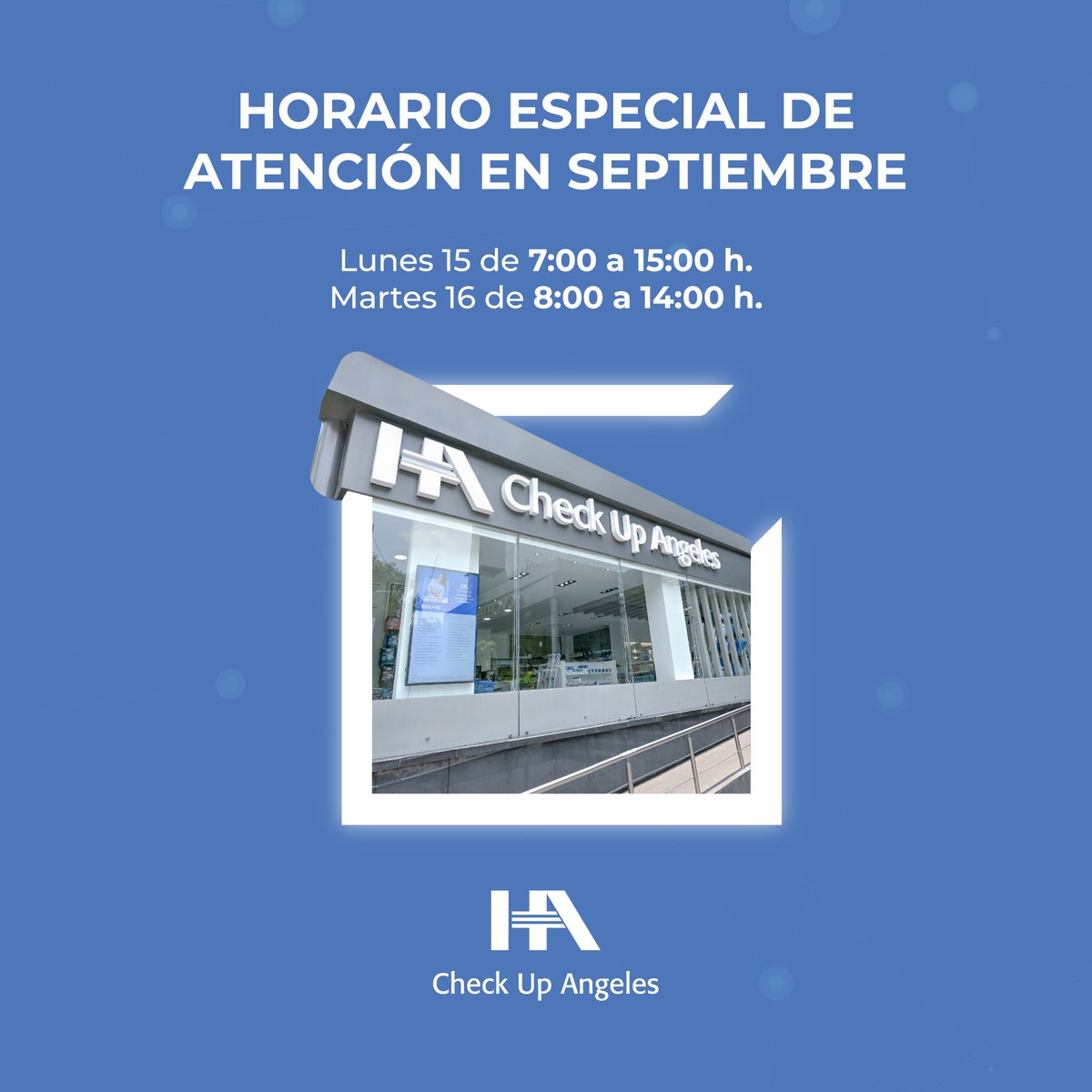 hospitalangeles's tweet image. Durante las Fiestas Patrias Check Up Angeles tendrá horarios especiales de atención. Consúltalos para planear tu visita. Más información. hospitalangeles.com/checkup 
#CheckUpAngeles #HospitalAngeles #ChequeoMédico #Salud