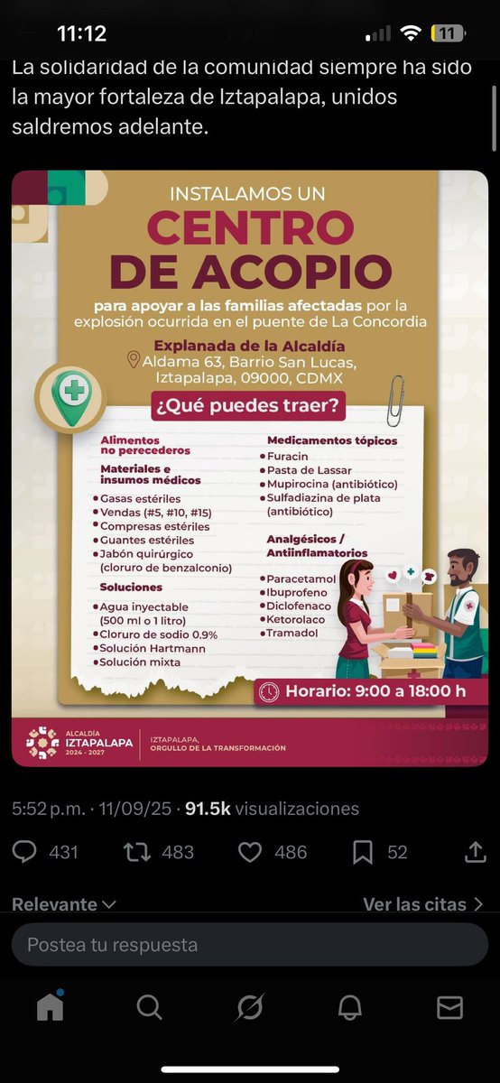 La <a href="/Alc_Iztapalapa/">Alcaldía Iztapalapa</a> borró el tuit. Pero aquí está la captura 👇🏽