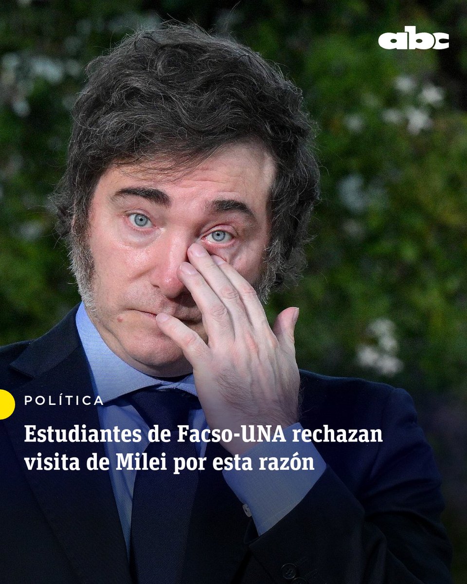 Desde la Facso-UNA manifestaron su rechazo a una convocatoria impulsada por la Secretaría de la Juventud, para participar de una ponencia del presidente argentino, Javier Milei.

NOTA: abc.com.py/politica/2025/…

⭕️Canal de WhatsApp: whatsapp.com/channel/0029Va…