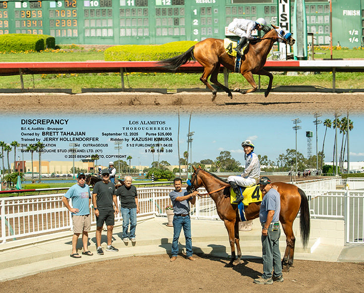 Cougzag's tweet image. Thank you to HOF trainer Jerry Hollendorfer and his crew for the win today aboard #DISCREPANCY ⁦@losalracing⁩ That’s 2 winners today for @kazushi0096