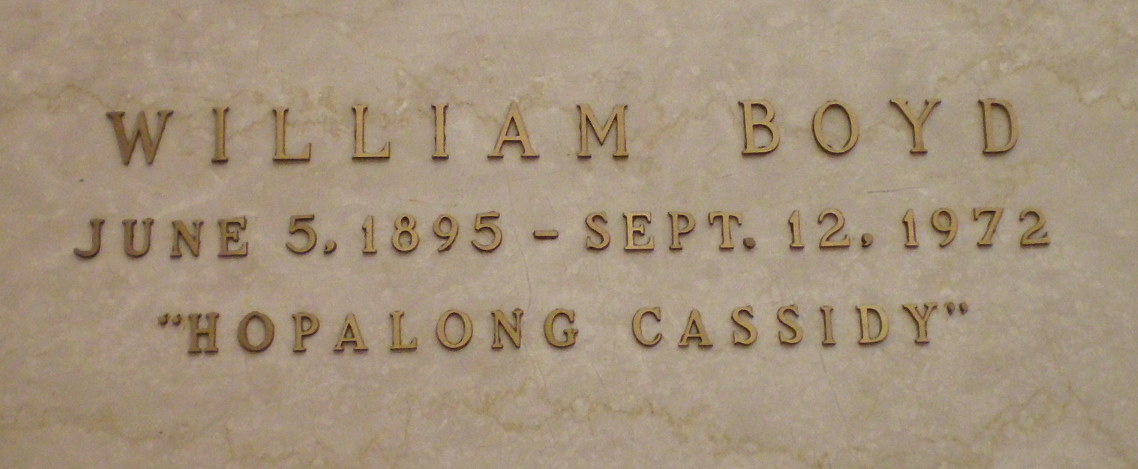 CemeteryGuide's tweet image. Actor William Boyd (&quot;Hopalong Cassidy&quot;) died on this date in 1972. He&apos;s at Forest Lawn Glendale. (He’s one of the few actors with his best-known character&apos;s name on his grave marker.)