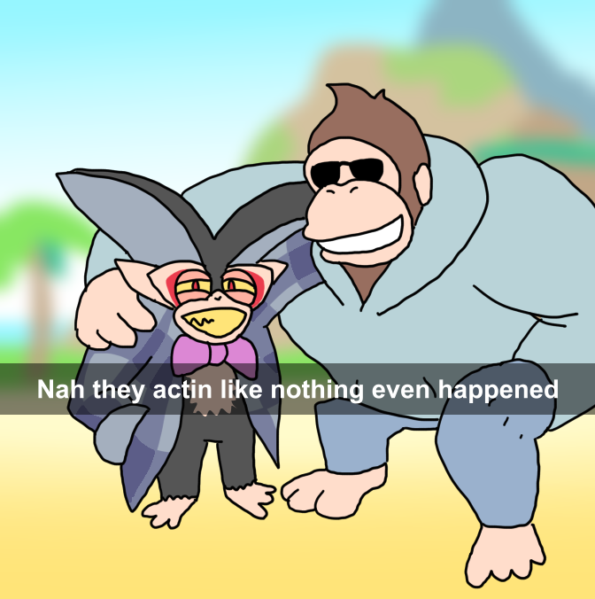 Donkey Kong and void kong in dk island/emerald rush