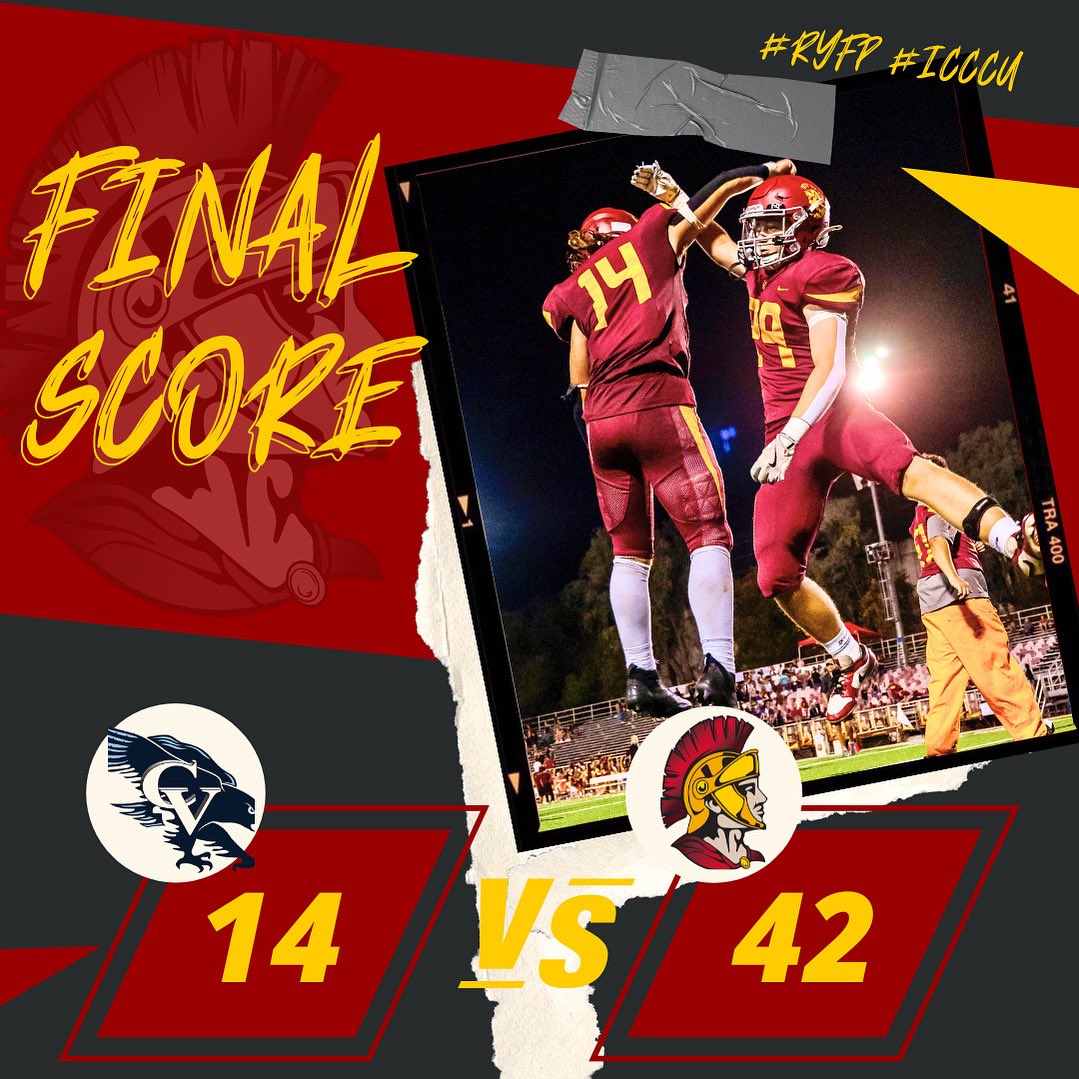 All over from Spartan Stadium, where the Spartans take down the Falcons 42-14. Spartans are now 4-0 on the season!!! Great team win! Lots of bright spots! Lots of work still to do!!! Let’s keep it going!!! #RYFP #ICCCU