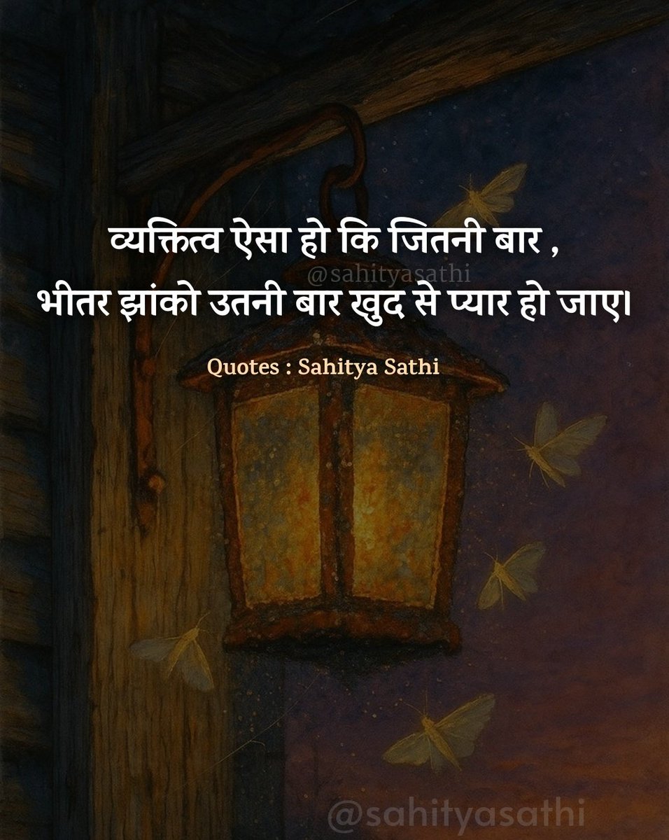 व्यक्तित्व ऐसा हो कि जितनी बार ,
भीतर झांको उतनी बार खुद से प्यार हो जाए।