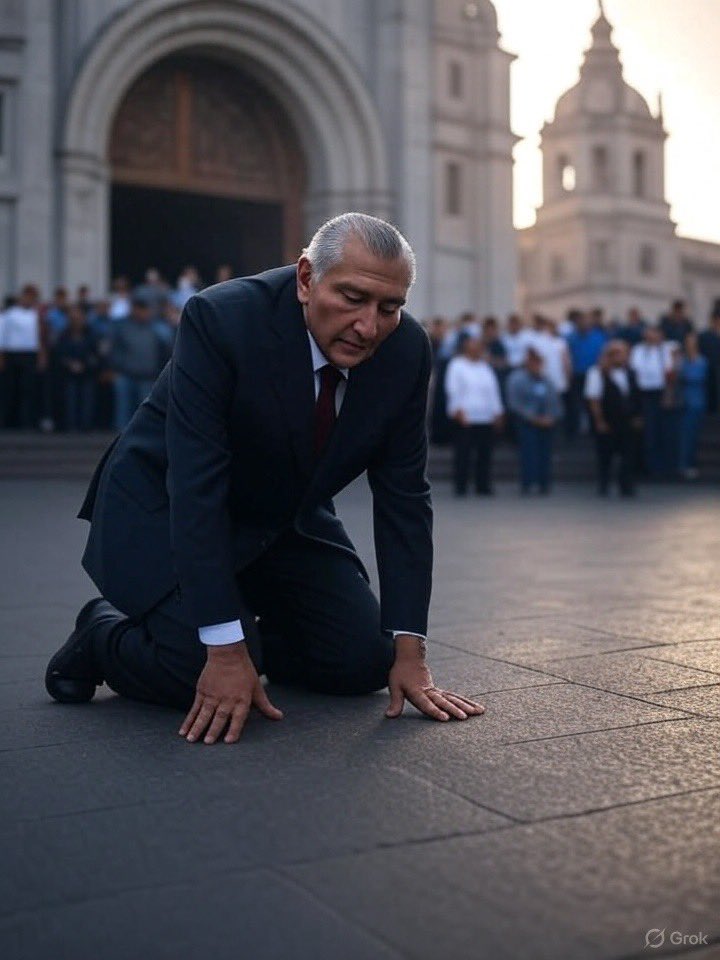 Adán Augusto fue visto yendo de rodillas a la Basílica para pedir que Hernán Bermúdez no lo eche de cabeza.