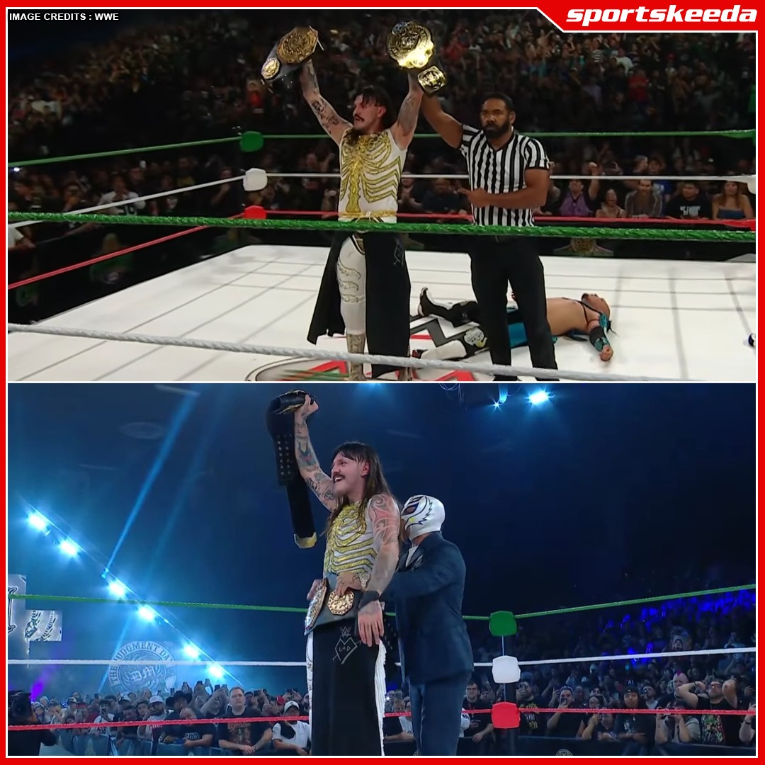 SKWrestling_'s tweet image. Double Champ Dom. Dominik Mysterio has defeated Vikingo to capture the AAA Mega Championship!