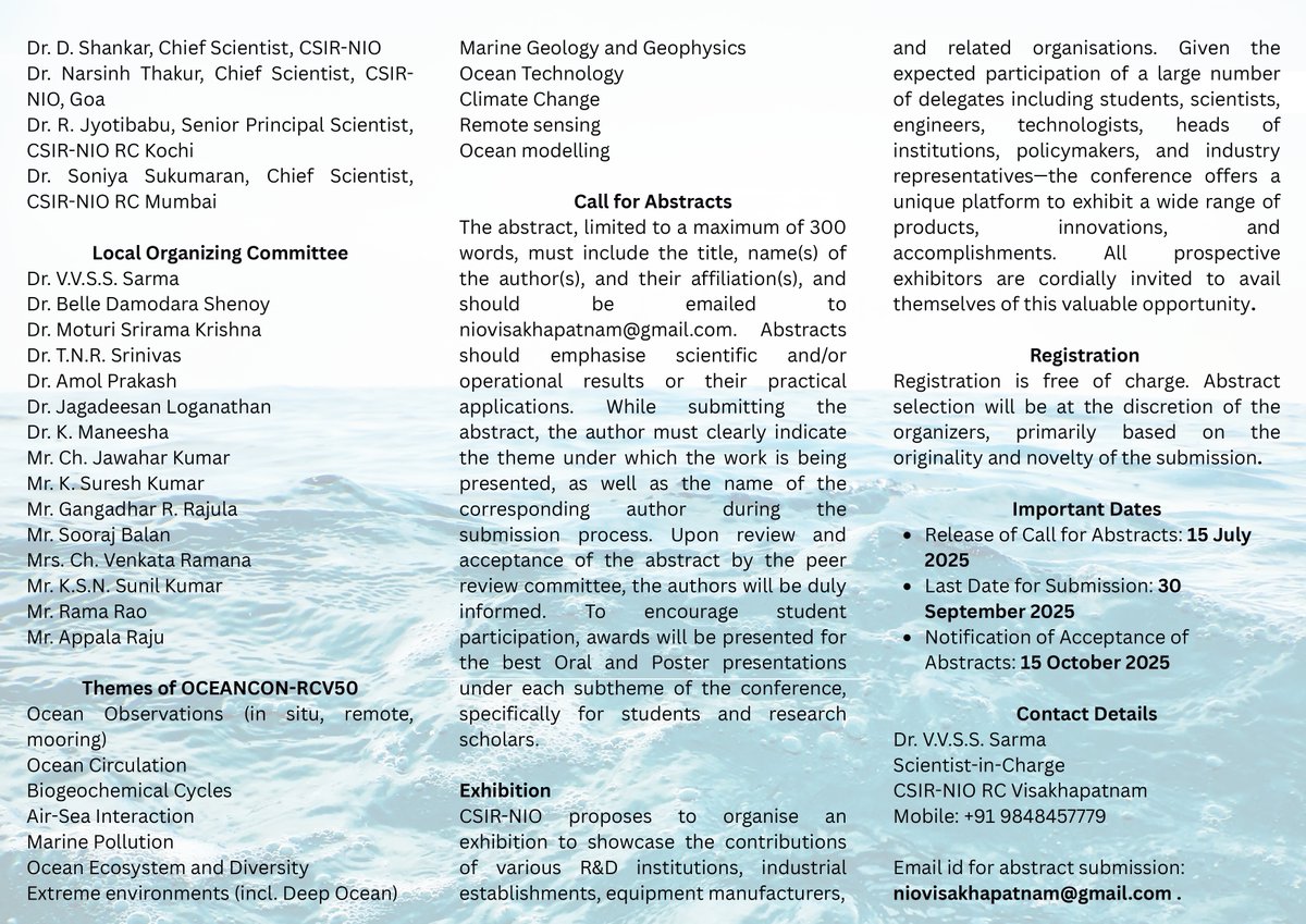 bdshenoy's tweet image. Join us as we celebrate 50 years of pioneering oceanographic research at CSIR-NIO Regional Centre Visakhapatnam and chart the course for India’s Blue Economy. 🌏📷 #OCEANCONRCV50 #BlueEconomy #CSIRNIO #GoldenJubilee #MarineScience #OceanResearch #Visakhapatnam