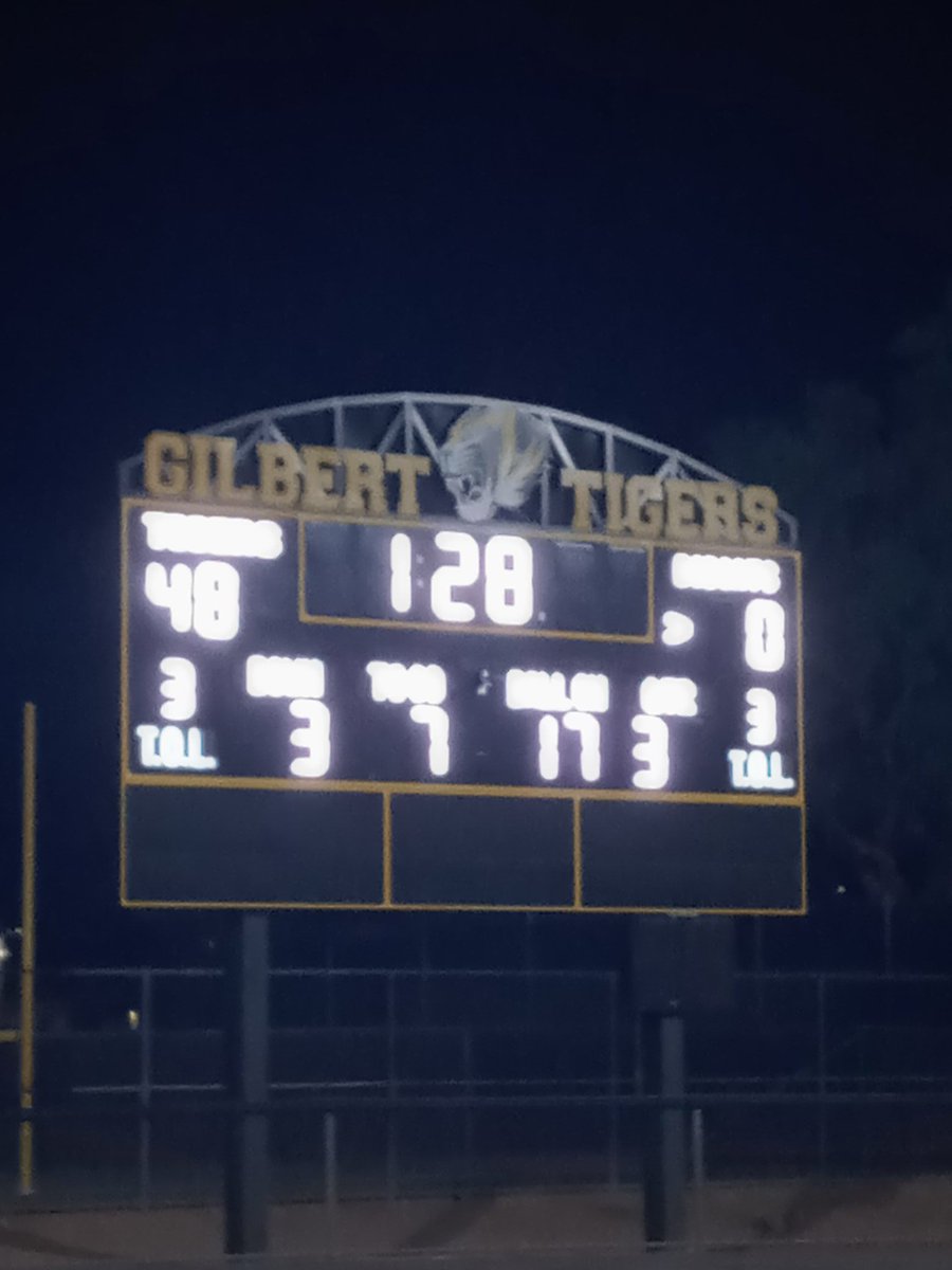 What a night.

Looks like <a href="/GilbertHSTigers/">Gilbert High School</a> beat Central on Homecoming at Tiger Stadium. 48-0 was the score.

3-0 for the 1st time in lord knows how long. A great day to be a Tiger.

🐯

#FridayNightFever | <a href="/CamCox12/">Cameron Cox</a> | <a href="/LWashingtonTV/">Lina Washington</a>