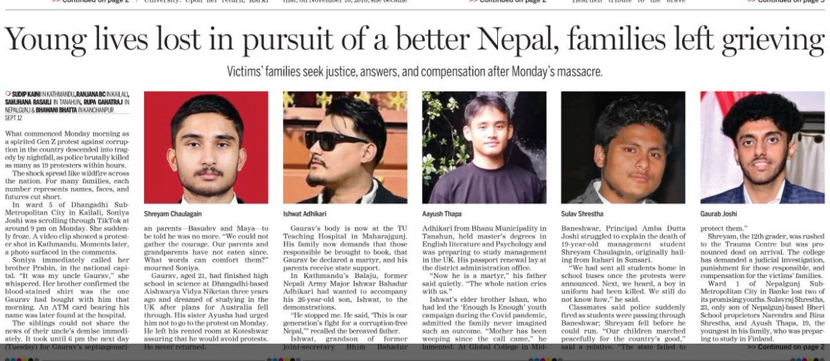 We ( Nepali society) should not forget the sacrifice of Nepali youths.