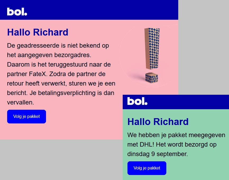 "Ik heb meerdere keren bij bol.com besteld en via DHL kreeg ik de melding dat ik niet thuis was of niet te vinden, terwijl dat niet klopte. Het pakket is daardoor teruggestuurd. Dit verbaast me nogal."