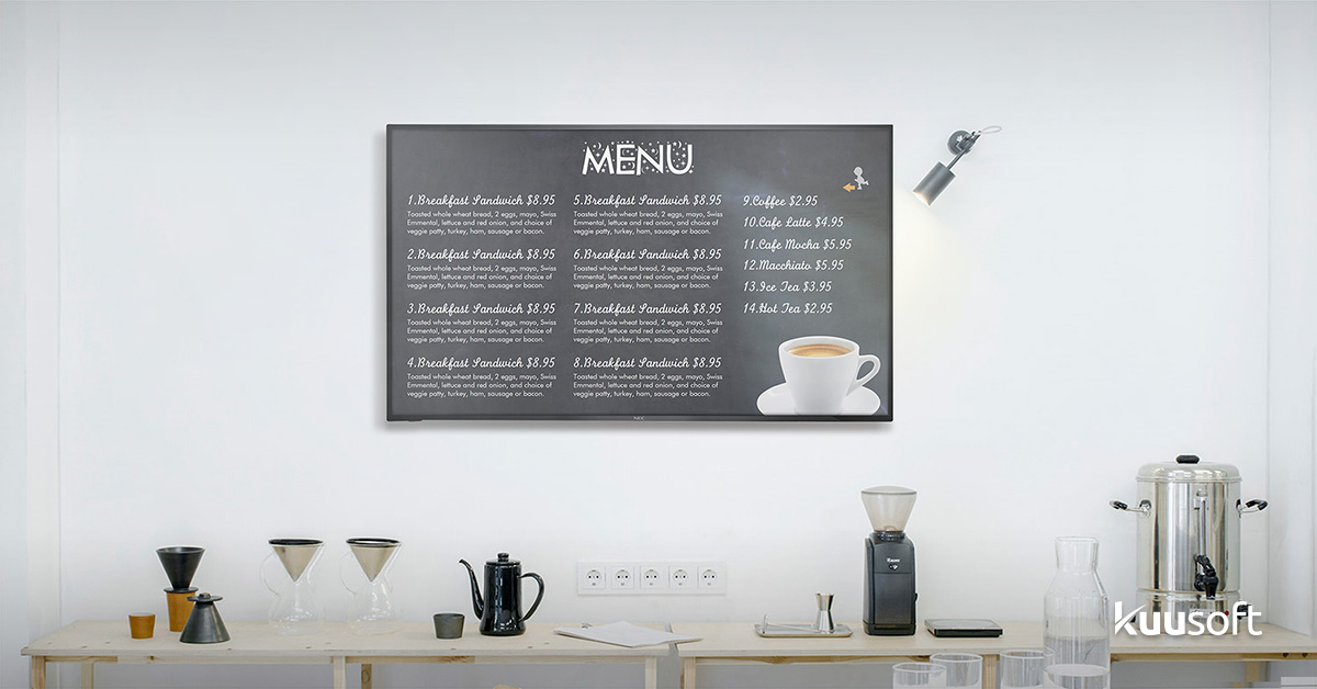 Kuusoft's tweet image. ⏱️Customers want faster service &amp;amp; you want simpler updates  

📲 Update prices &amp;amp; items in seconds  
🥐 Highlight add-ons that sell  
📈 Serve faster with less stress  

Use digital menu boards: go.kuusoft.com/CF1MWRCEFR

#businesstech #coffeeshops