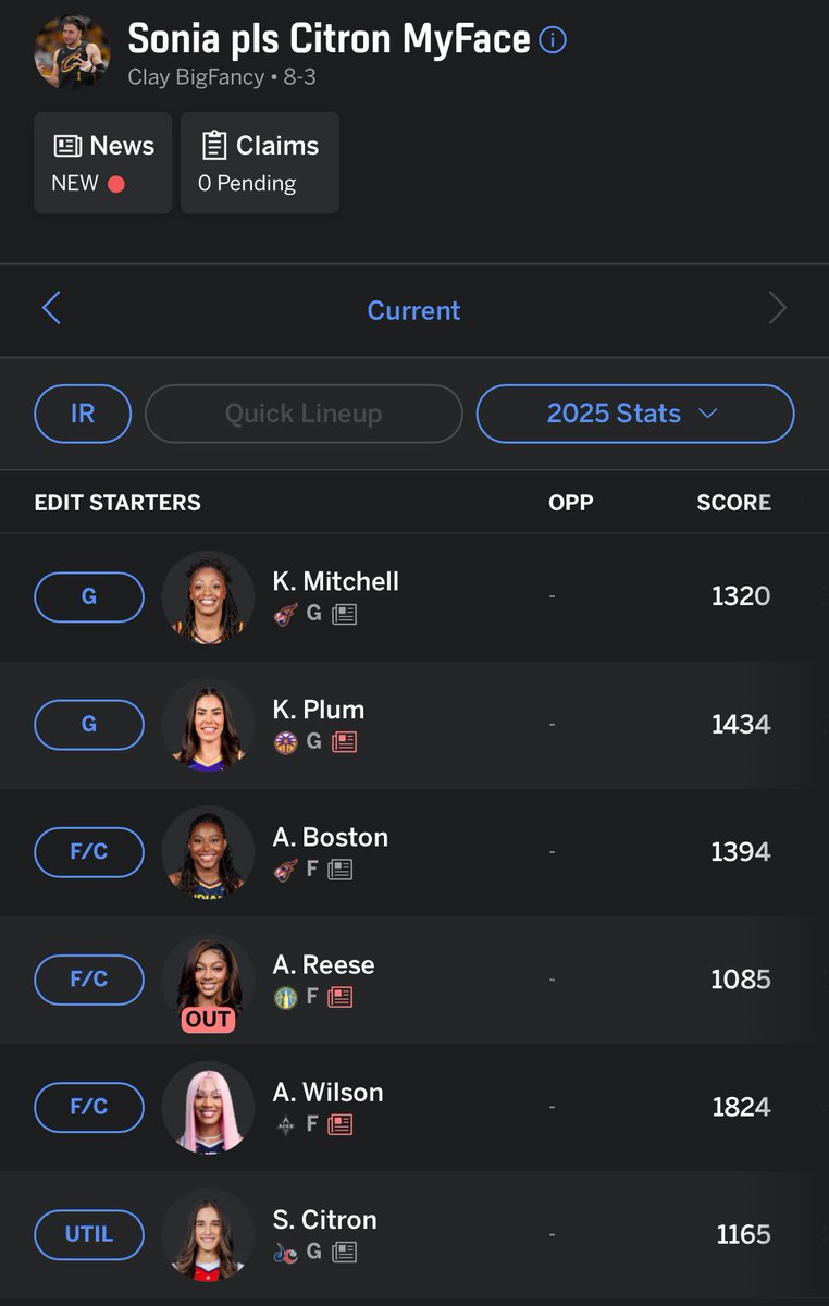 bigtime_fancy's tweet image. I lost a heartbreaking fantasy championship this year. Watched houndreds of hours of the W and spent hundreds more analyzing wnba player and team data just to finish in 2nd place. I won’t lie this feeling hurts, but I know it will make me stronger next year.