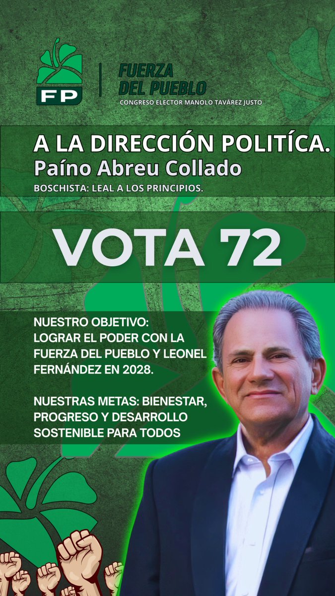 Evelynp881's tweet photo. ✅CANDIDATO DIRECCIÓN POLÍTICA FUERZA DEL PUEBLO 💚

#CongresoFP 
#CongresoElectorMTJ
#VotacionesFP
#CandidatosFP
#FuerzaDelPueblo https://t.co/XthhLUjVv2
