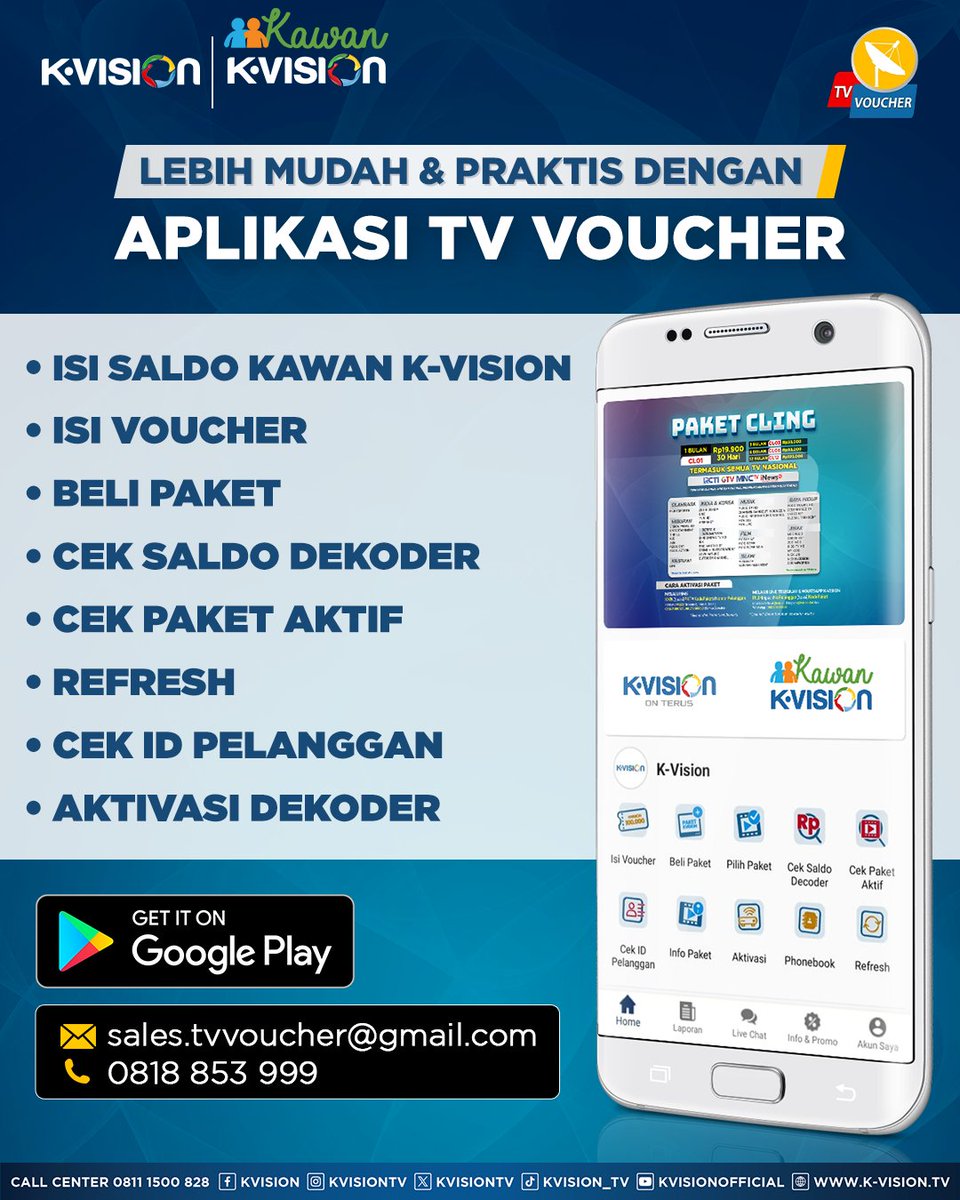 GerlanAgusta13's tweet image. Isi saldo K-Vision? Beli paket? Semua praktis pakai Aplikasi TV Voucher!
#GerlanAgustaCell #KVision #TVVoucher #TopUp #Praktis