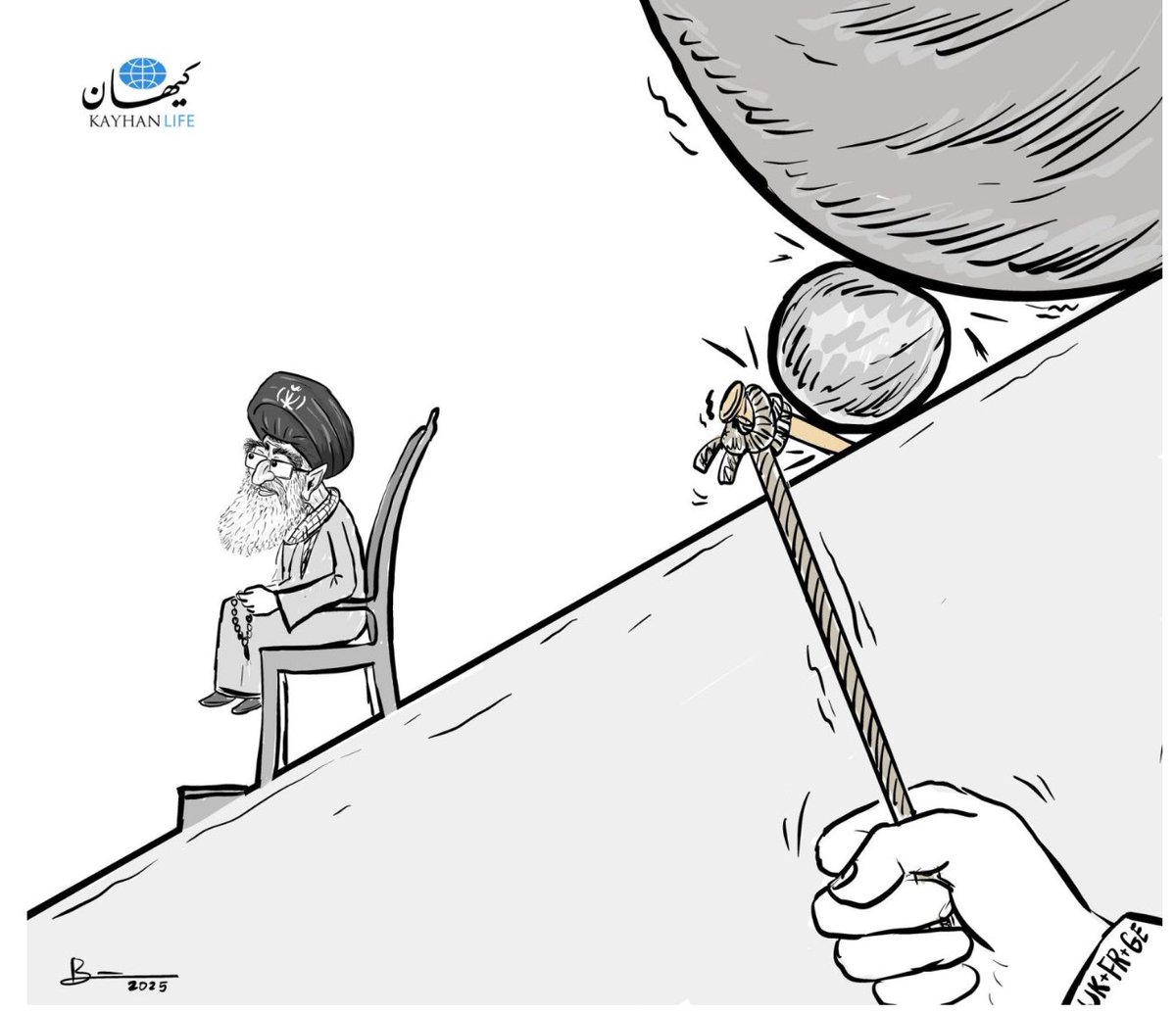 Khamenei Nods, Europe Waits, and Snapback Looms 
The regime, frailer than at any point in four decades, appears to be wagering that international diplomacy can stretch the intermission before its final curtain call.
Cartoon by <a href="/Behtoons/">Behtoons</a> 
👇👇
kayhanlife.com/authors/khamen…