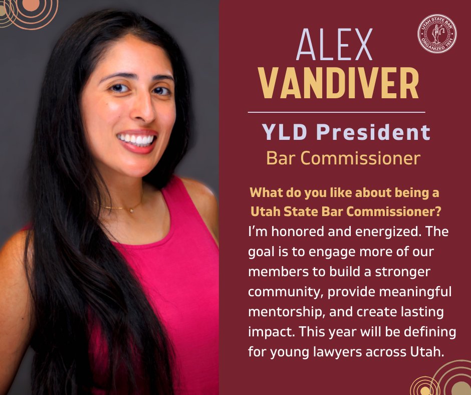 📷 Introducing Alex N. Vandiver, 2025-26 President of the Bar’s Young Lawyers Division! As a litigation attorney at Parsons Behle &amp; Latimer, Alex brings a wealth of experience &amp; leadership.
READ MORE: tinyurl.com/vk3f22y3
