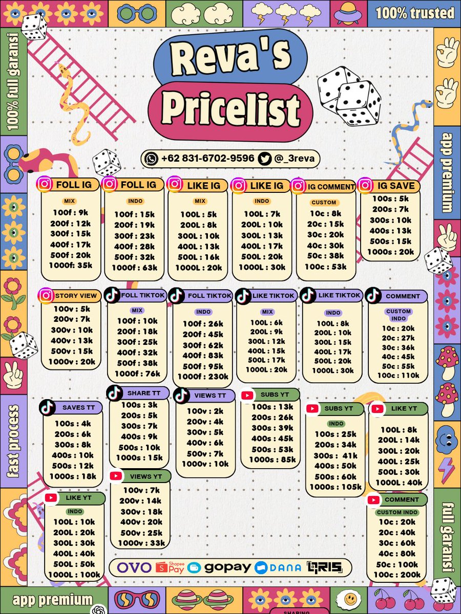 _3revaa's tweet image. HAII YUKKK SEMUA KEBSOS ADA DISINIIII

UPFOLL INSTAGRAM UPFOLL TIKTOK UPFOLL YOUTUBE UPFOLL WA UPFOLL TELE UPLIKE TIKTOK UPLIKE INSTAGRAM UPLIKE YOUTUBE UPLIKE FB DLL MASIH BANYAKK DISINIII GUYSSS

ORDER : wa.me/6283167029596 / DM
TESTI : BIO 300++ #zonauang️ #zonajajan