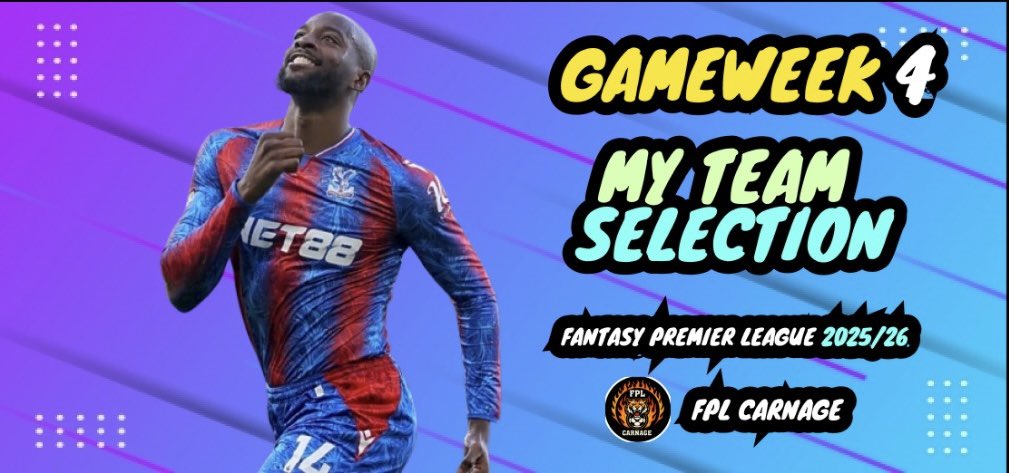 NEW VIDEO OUT NOW 🎥 

MY FPL GW4 TEAM SELECTION📝~WILDCARD ACTIVE!🔥

Reviewing my gameweek 3 team performance and my wild card team selection going into GW4

Link 🔗 youtu.be/1ohCf-L8_Fk?si…
