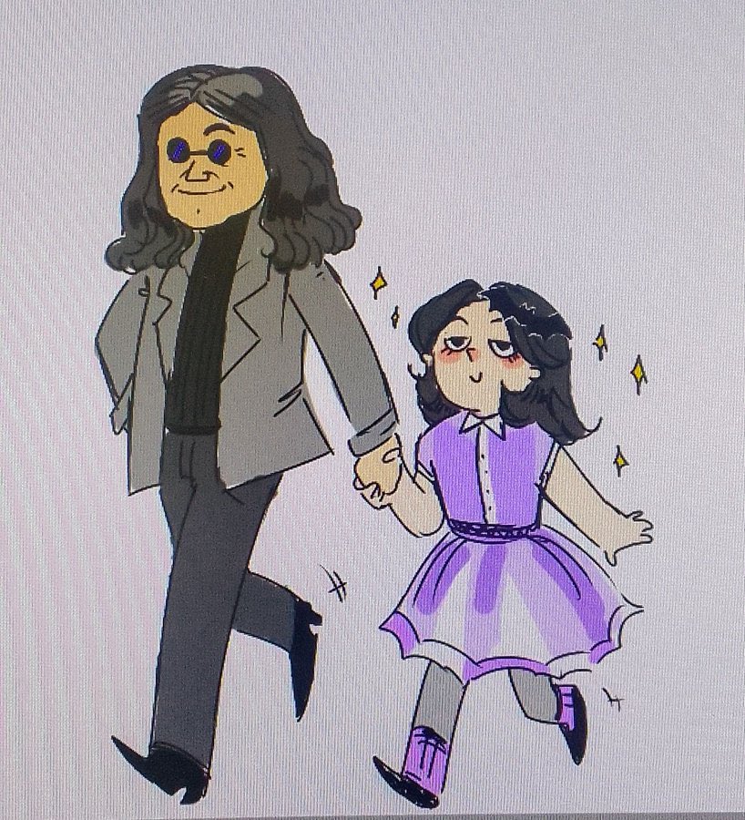 vi algumas pessoas postando fotos com seus ídolos feitos com ia e lembrei que uma moot muito querida, vega, já me desenhou com o ozzy!!!!