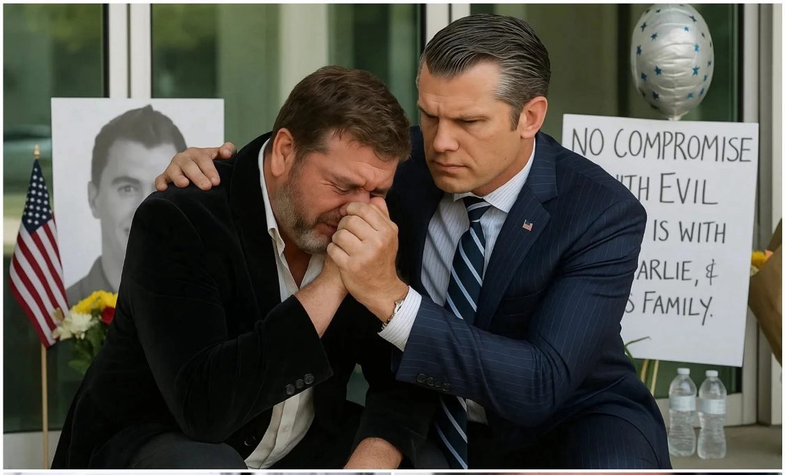 Photo of Sec. Pete Hegseth comforting Charlie’s Dad.

This is the Photo of the Day❤️