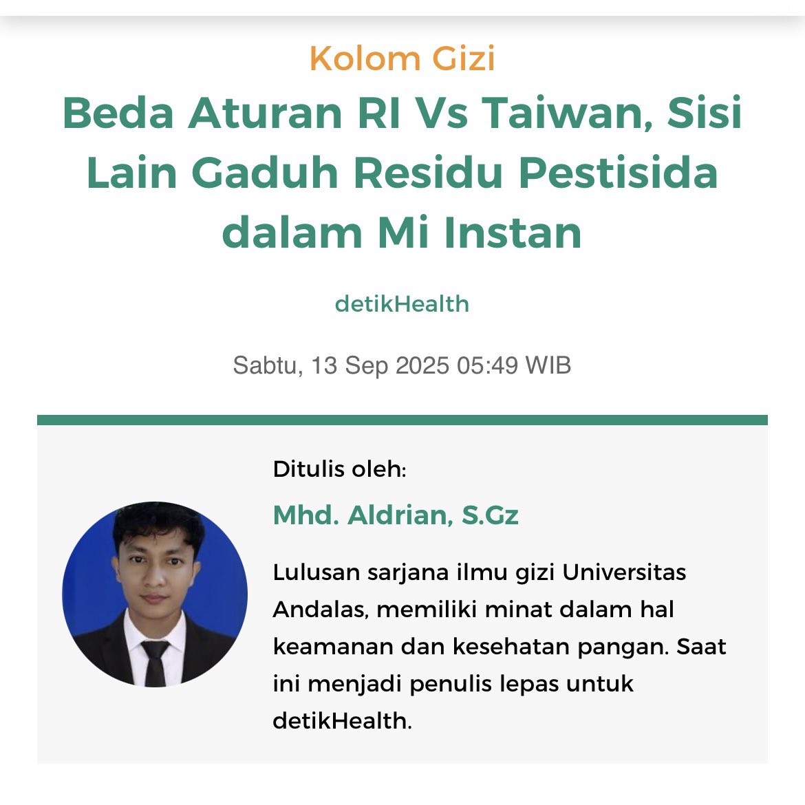 hermawan_devina's tweet photo. “Paparan jangka panjang dapat meningkatkan resiko kanker, kerusakan DNA dan mutasi genetik, serta gangguan sistem saraf.”

Perbedaan standard keamanan pangan Taiwan VS Indonesia beserta penjelasannya👇🏼

https://t.co/wtAk8cIuZA https://t.co/RwutBKV5g9